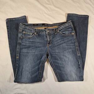 A New Approach ANA Jeans Straight Leg Low Rise Embellished Womens 12 Western